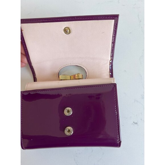 Ted Baker Patent Leather Wallet Wine Purple - Picture 6 of 7